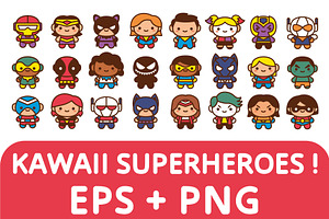 Vector Kawaii Comic Book Characters