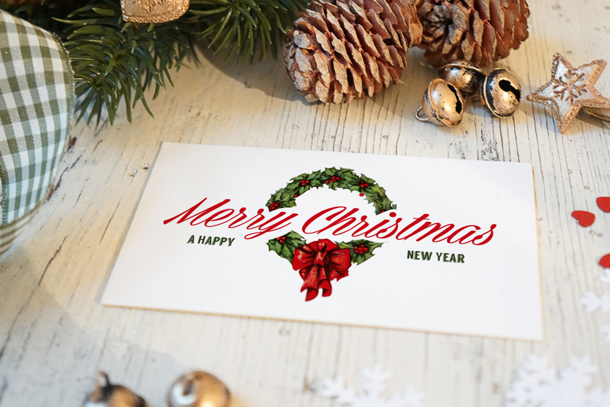 Christmas New Year Card Mockup, a Print Template by Amris (Photo 5 of 5)
