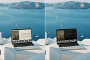 Santorini Seaside MacBook Mockup, a Mac Mockup by Goodies.Buro (Thumbnail 2 of 2)