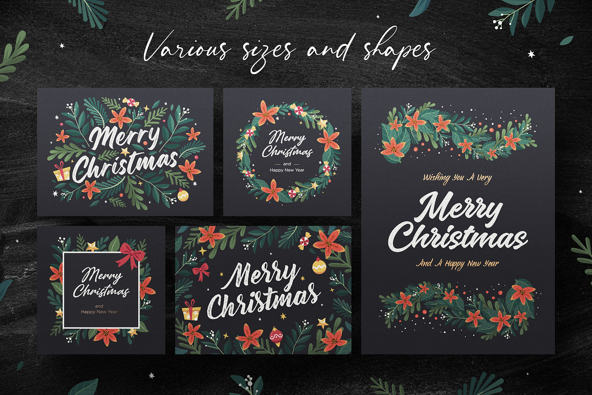 Christmas Cards Set, a Card Template by StonePic (Photo 3 of 4)
