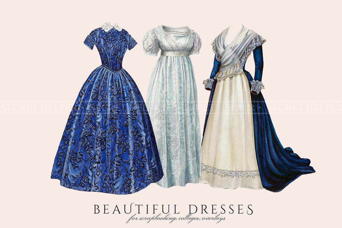 Victorian and Regency Dress Clipart, an Illustration by Secret Helper (Photo 2 of 6)