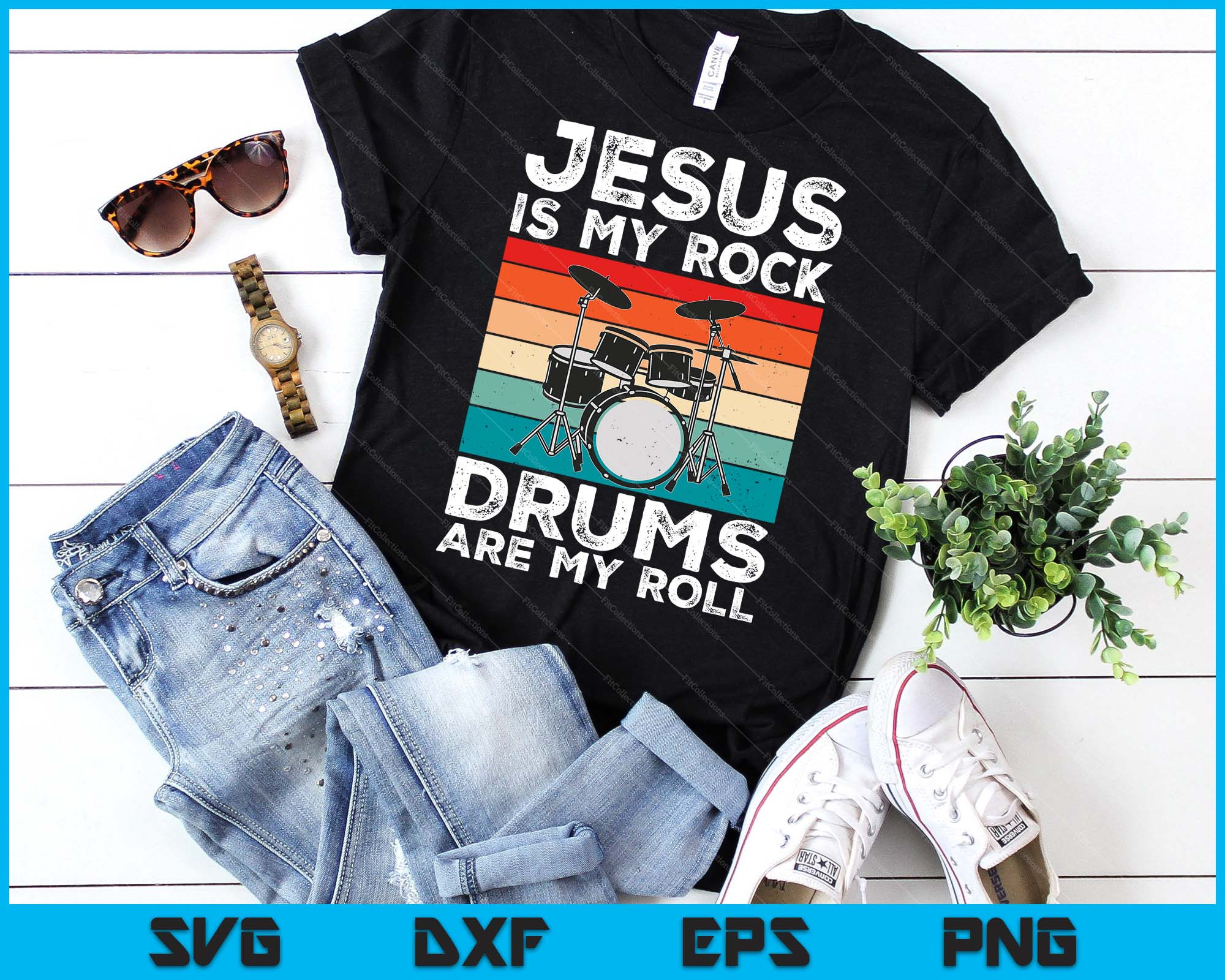 Drummer Jesus Faith Christian SVG