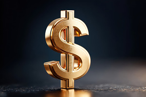 Gold dollar sign on dark background, a Business Photo by AlyaAnd