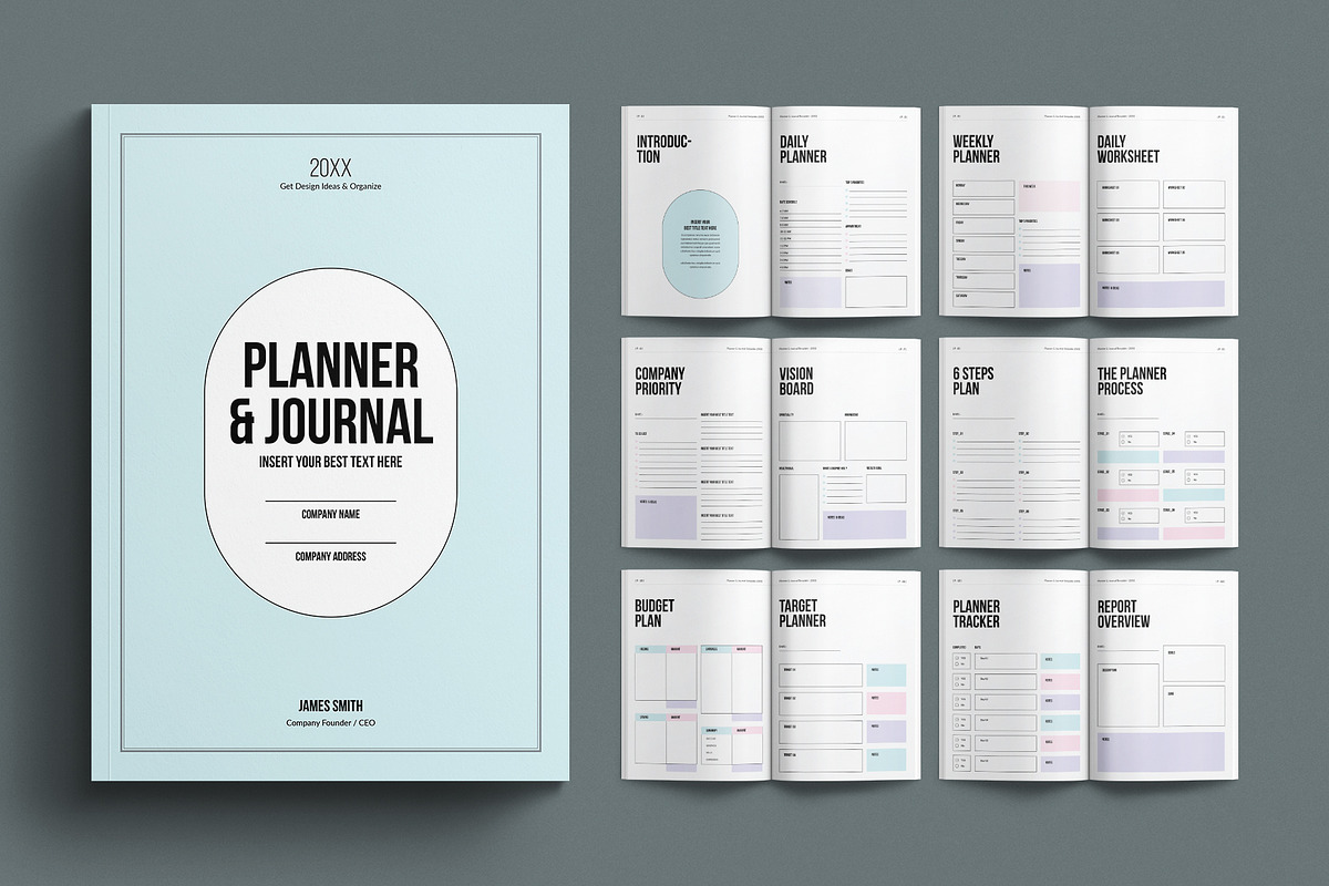 Planner & Journal Template, a Stationery Template by E-Type (Photo 1 of 7)