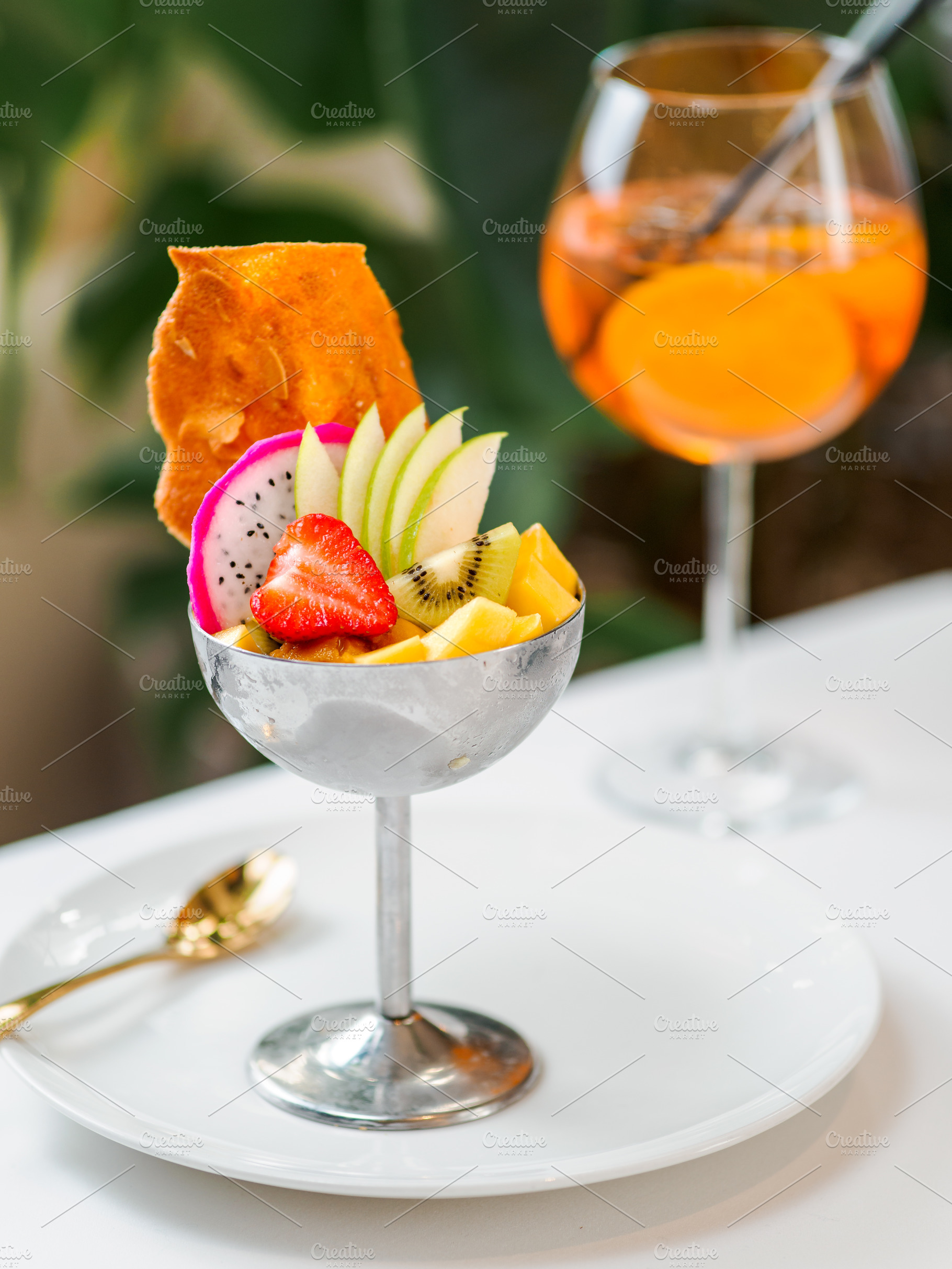Tropical sorbet with fresh fruit and, a Food & Drink Photo by Fascinadora