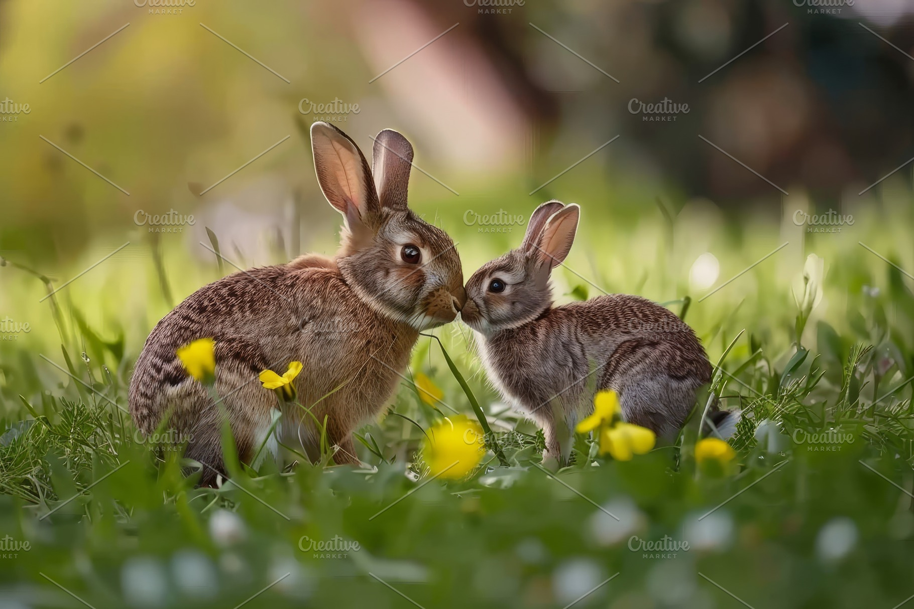 A couple of rabbits sitting on top o, a Photo by Iftikhar Alam