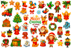Watercolor Christmas clipart bundle