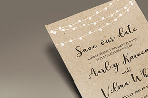 Brown Wedding Invitation Suite