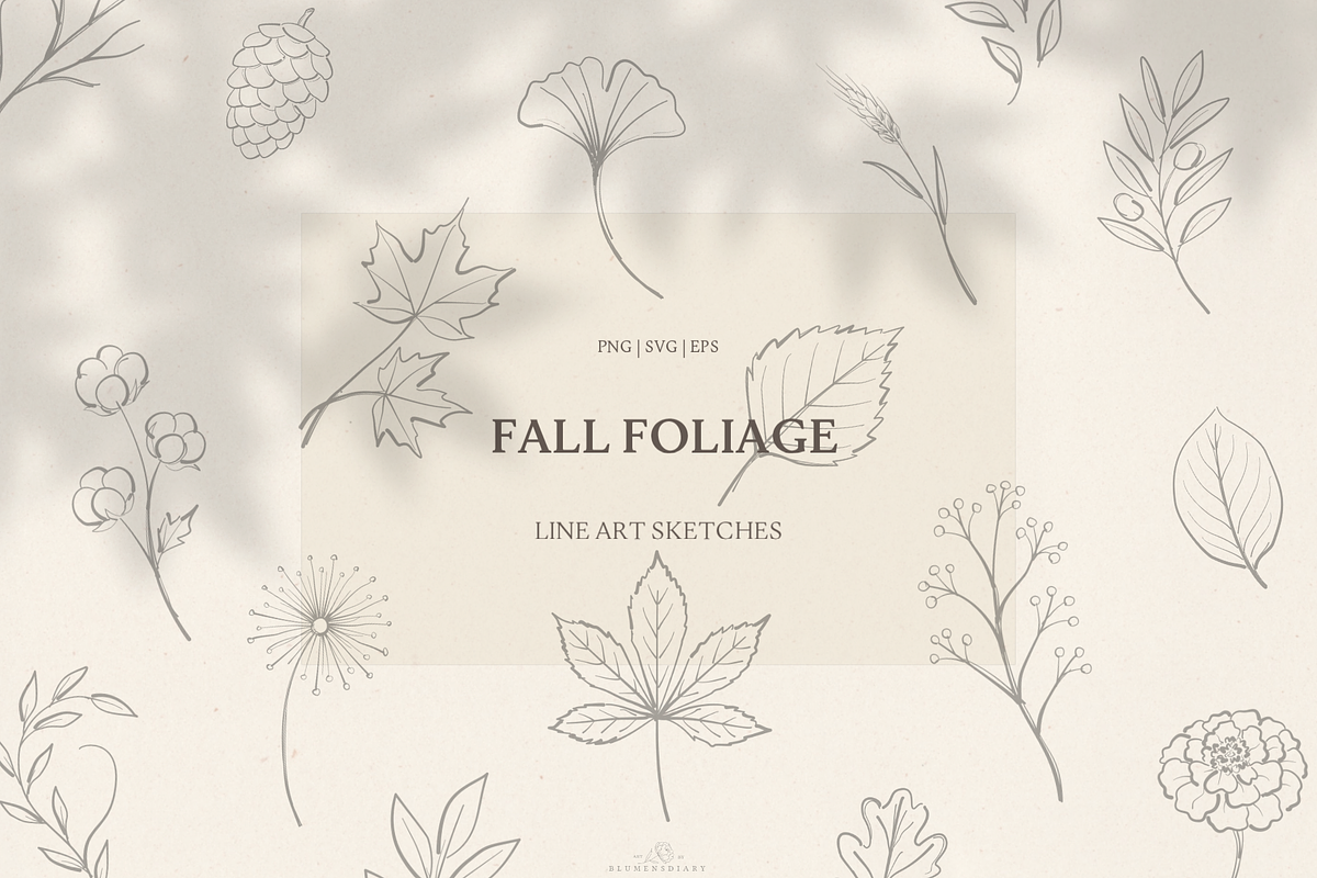 Fall Foliage Line art sketches, an Object Graphic by Blumensdiary (Photo 1 of 7)