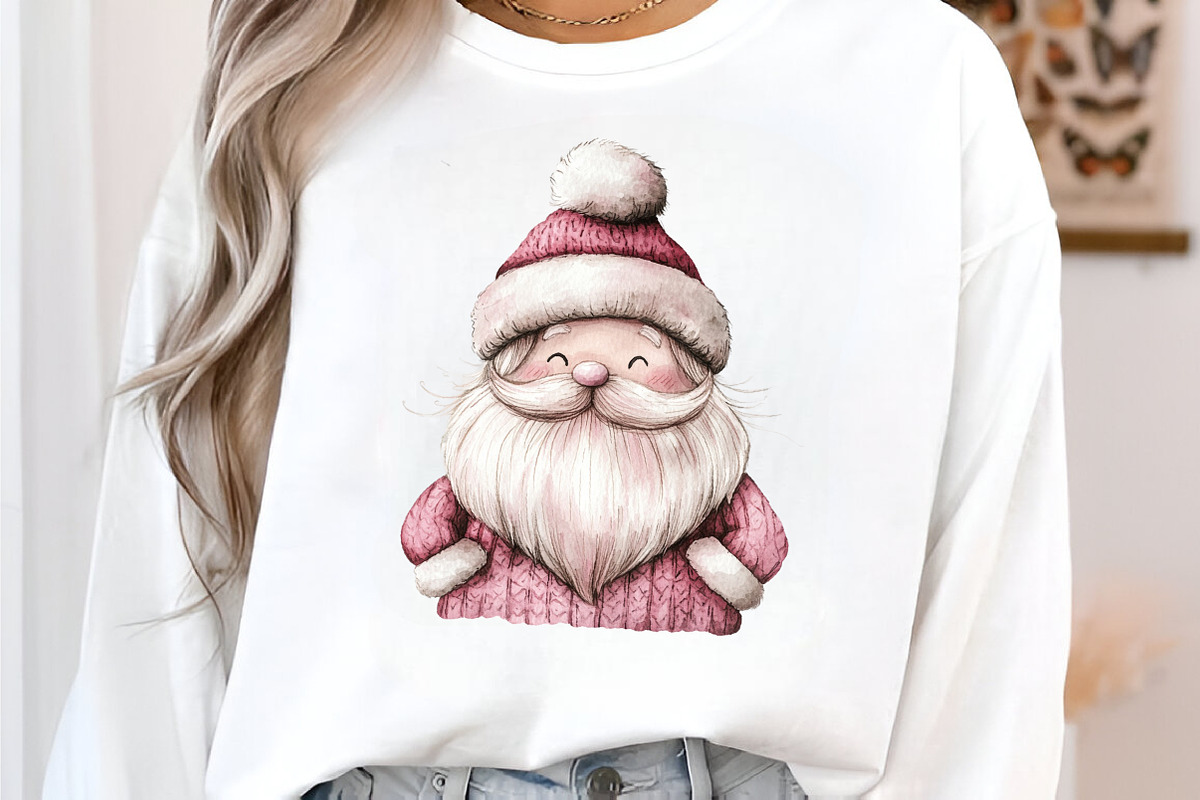 Pink Girly Christmas Embroidered PNG, an Illustration by SinaCreation (Photo 4 of 7)