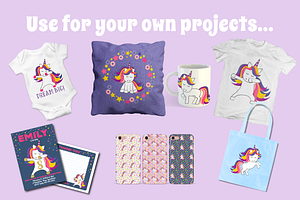 Unicorn Disco Collection - Clip Art