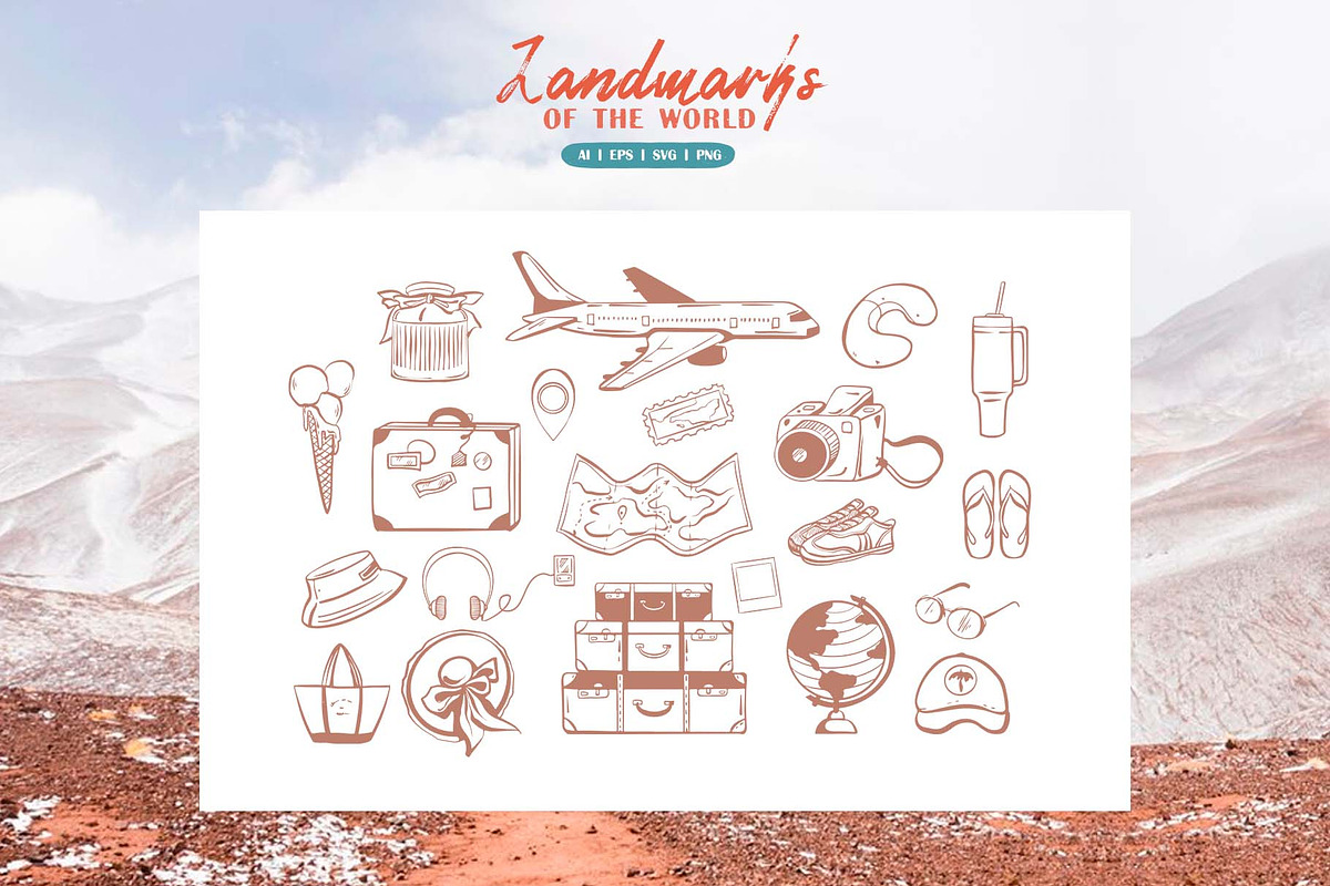 World Landmarks. Vector Clipart Set, an Object Graphic by VerAna (Photo 3 of 9)