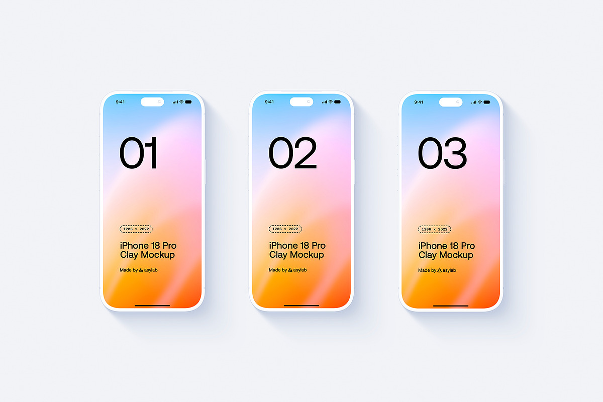 iPhone 18 Pro Clay - 24 Mockups, an iPhone Mockup by Asylab (Photo 15 of 54)