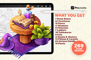 ISOMETRIC INTERIOR PROCREATE CREATOR, a Brush Add-On by AlexandraArt (Thumbnail 2 of 9)
