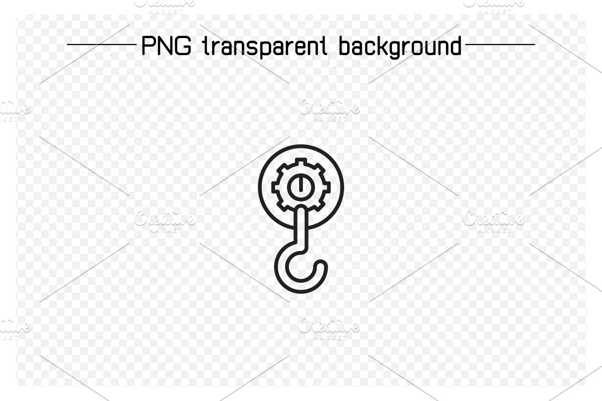 Winch Crane Hook Line Icons, an Outline Icon by Designfour (Photo 4 of 7)