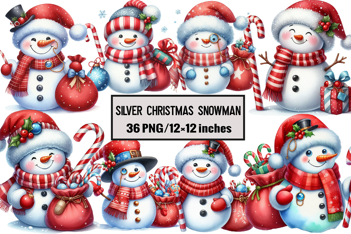 Silver Christmas Snowman, an Illustration by Design Market (Photo 1 of 4)