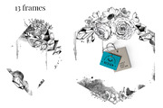 Black Ink Flowers and Watercolor, an Illustration by WBS Design (Thumbnail 18 of 26)