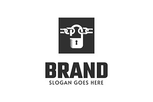 Padlock and chain logo design, an Object Graphic by nicemorning