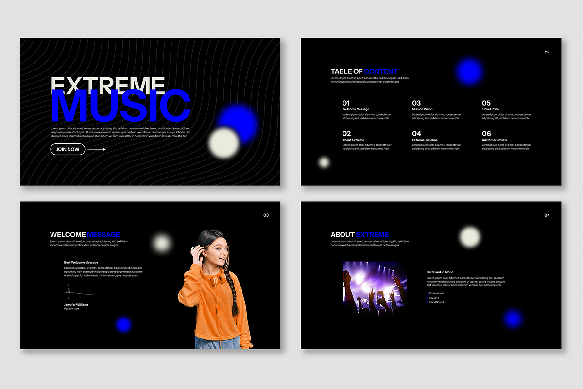 Extreme Music Presentation, a Presentation Template by Mighty-Slide (Photo 2 of 6)