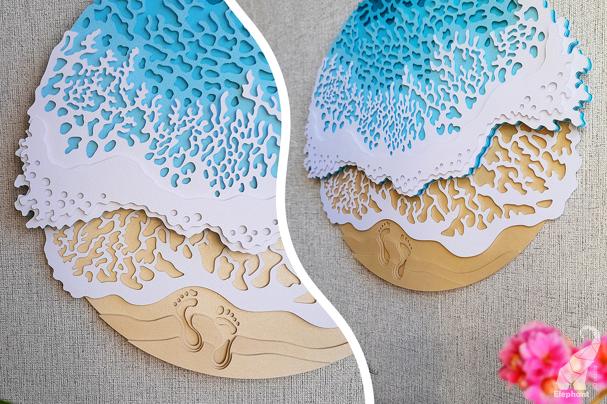 3D layered sea SVG Cricut cut files, an Object Graphic by 3D studio ...