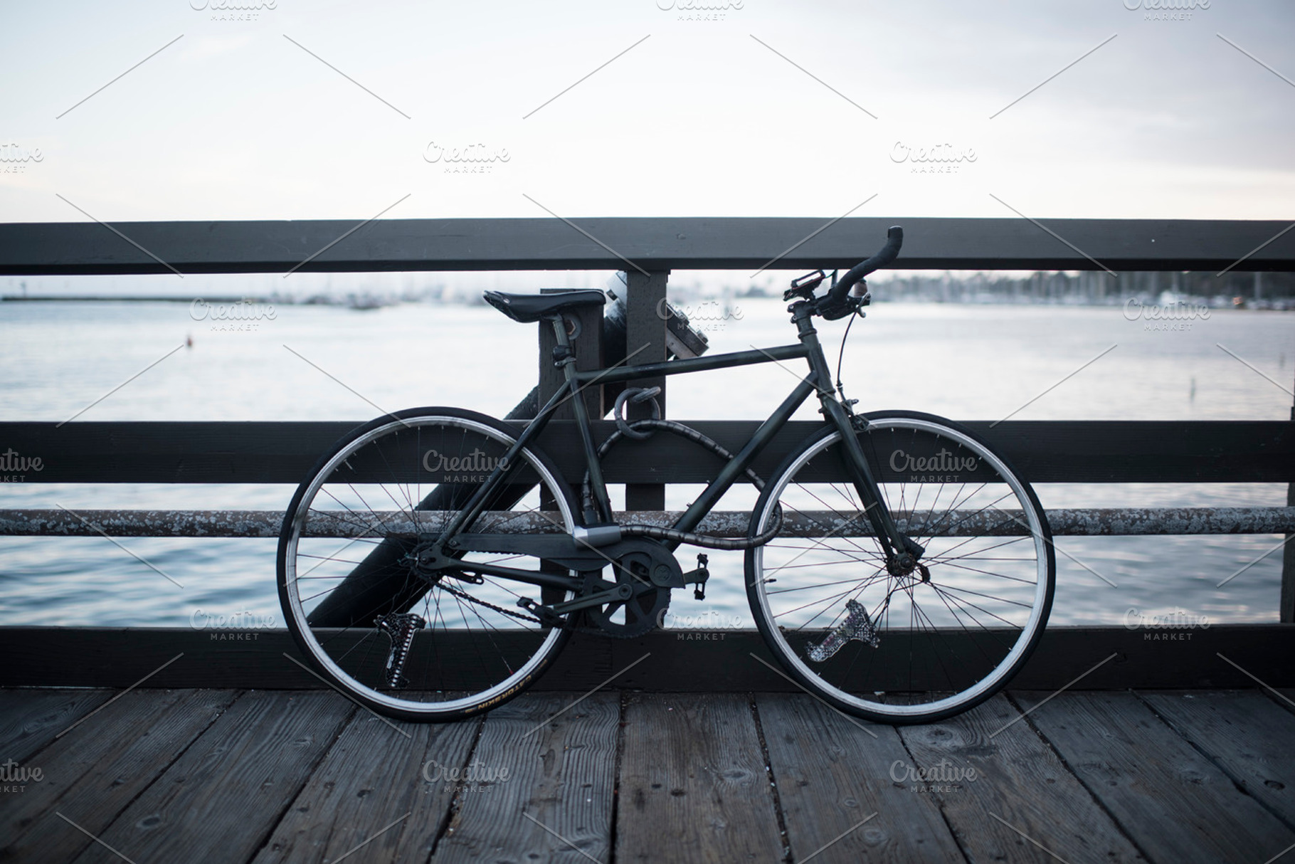 Bicycle at Santa Barbara Pier, a Transportation Photo by NomadicA