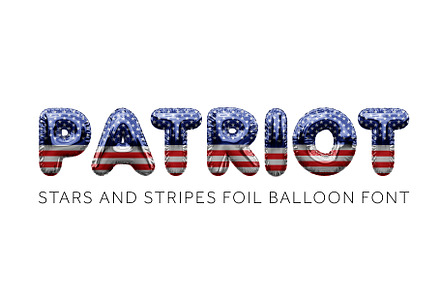 PATRIOT - USA flag foil balloon font