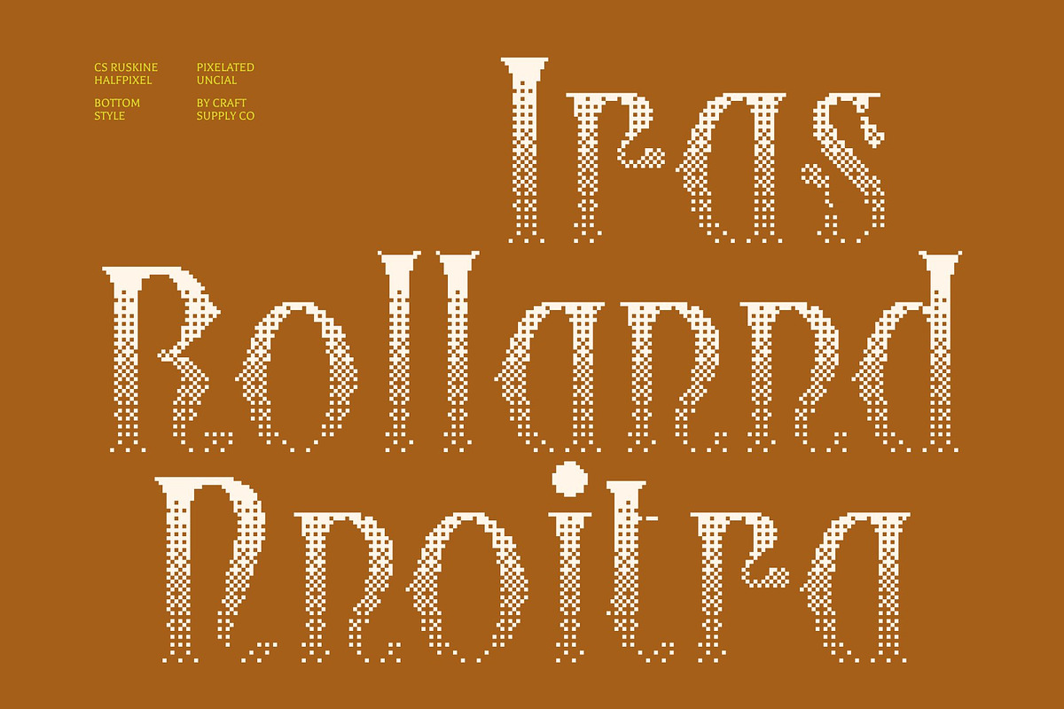 CS Ruskine Halfpixel, a Blackletter Font by Craft Supply Co. (Photo 2 of 8)