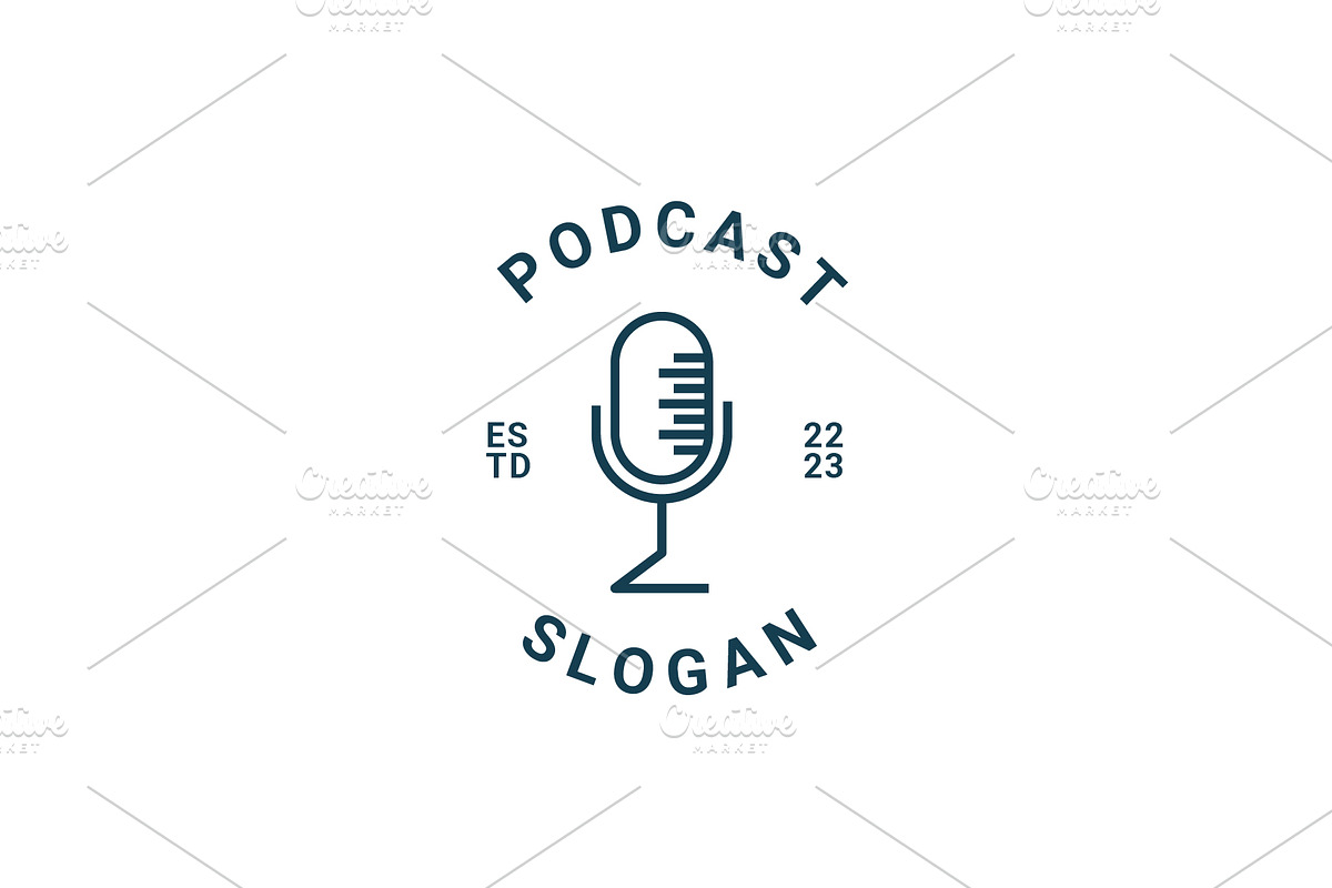 Podcast Microphone Logo Bundle, a Branding & Logo Template by Dyn Studio (Photo 5 of 6)