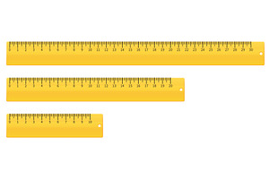 Realistic yellow measuring rulers, an Object Illustration by Vectorbuum