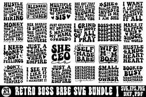 Retro Boss Babe SVG Bundle