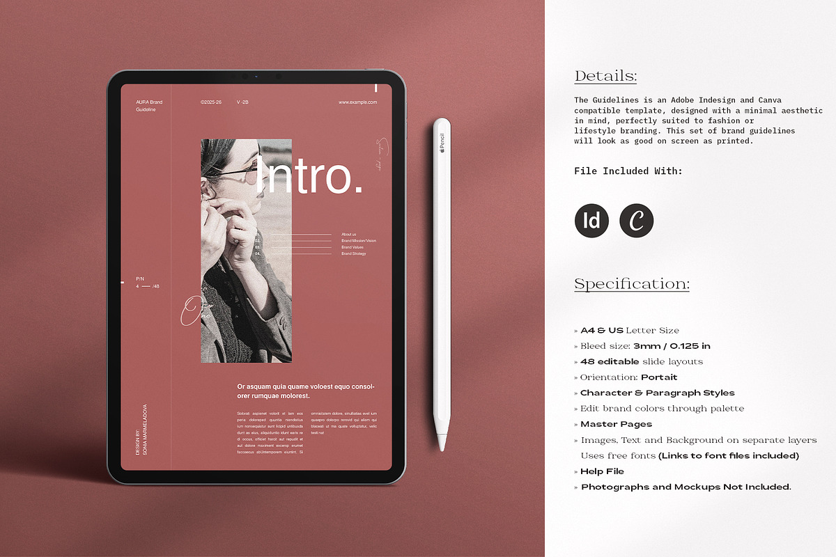 AURA | Brand Guidelines Template, a Brochure Template by ArtisanaAura (Photo 2 of 20)