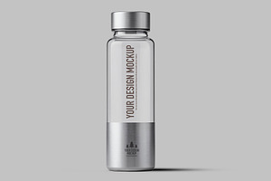 Elegant glass water bottle mockup, a Merchandise Mockup by OSORIOartist