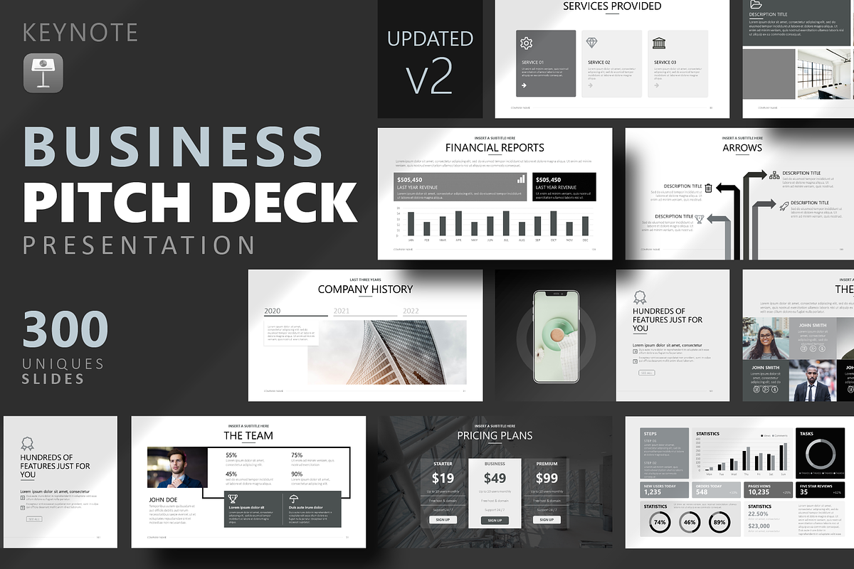 Business Pitch Deck Keynote Template, a Presentation Template by AdrianDragne (Photo 1 of 12)