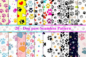 Dog paw seamless pattern, a Pattern Graphic by Digital Studio