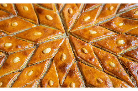 Oriental sweet baklava with nuts, a Food & Drink Photo by yanadjana