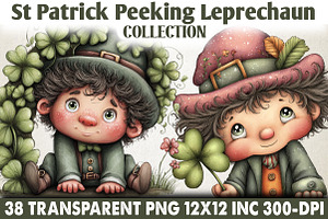 Quirky St Patrick Peeking Leprechaun, an Illustration by RobertsArt