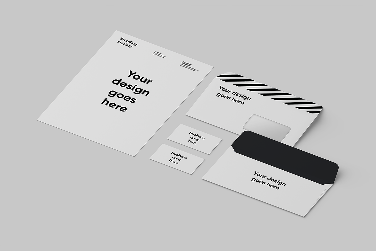 Basic Branding Stationery Mockup, a Packaging Mockup by Michał Pieczyński (Photo 1 of 4)