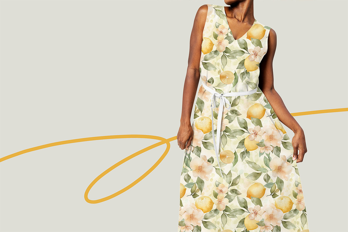 LEMONS & FLOWERS Seamless Pattern, a Pattern Graphic by AYAKA Studio Co. (Photo 2 of 9)