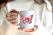 Watercolor 4th of July Butterfly Cli, an Illustration by CreationArt (Thumbnail 3 of 9)