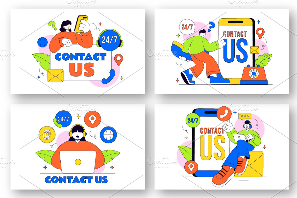 10 Contact Us Illustration, a Technology Illustration by denayunebgt (Photo 4 of 4)