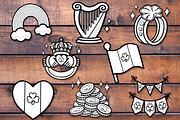 St. Patrick Black & White Clipart, a Seasonal Illustration by V Design Creator (Thumbnail 3 of 8)