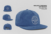 Realistic Corduroy Hat Mockup, a Hat Mockup by Uncentrifuged Pressure (Thumbnail 1 of 7)