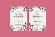 Belsa Wedding Invitation Template, an Invitation Template by iDoodle Studio (Thumbnail 1 of 4)