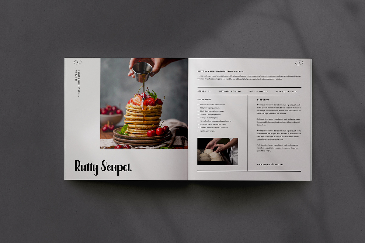 Square Cookbook / Recipe Book, a Brochure Template by Occy Design (Photo 4 of 8)