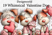 Whimsical Valentine Dog clipart, an Illustration by Designworld (Thumbnail 1 of 6)