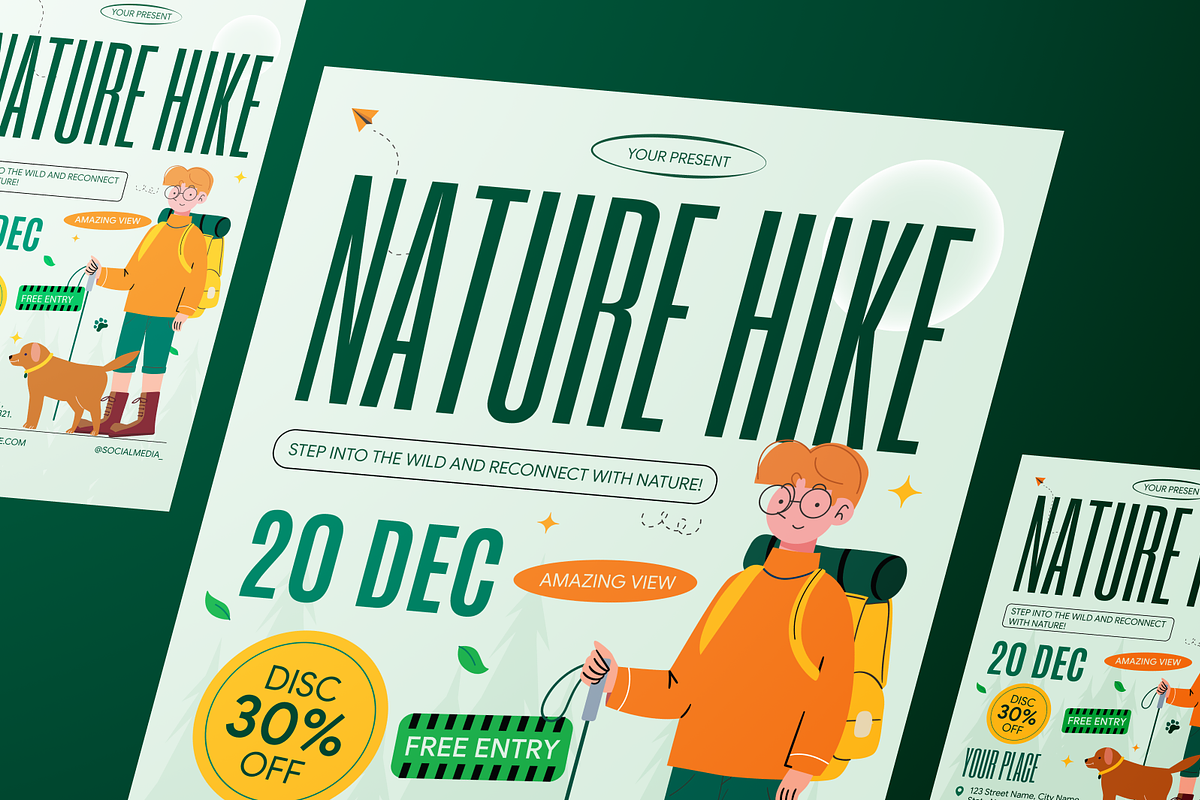 Nature Hike Flyer Set, a Flyer Template by Annora Studio (Photo 5 of 6)