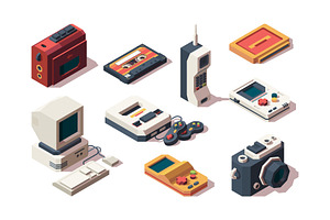 Retro devices. Cell phone old, a Background Graphic by Onyx