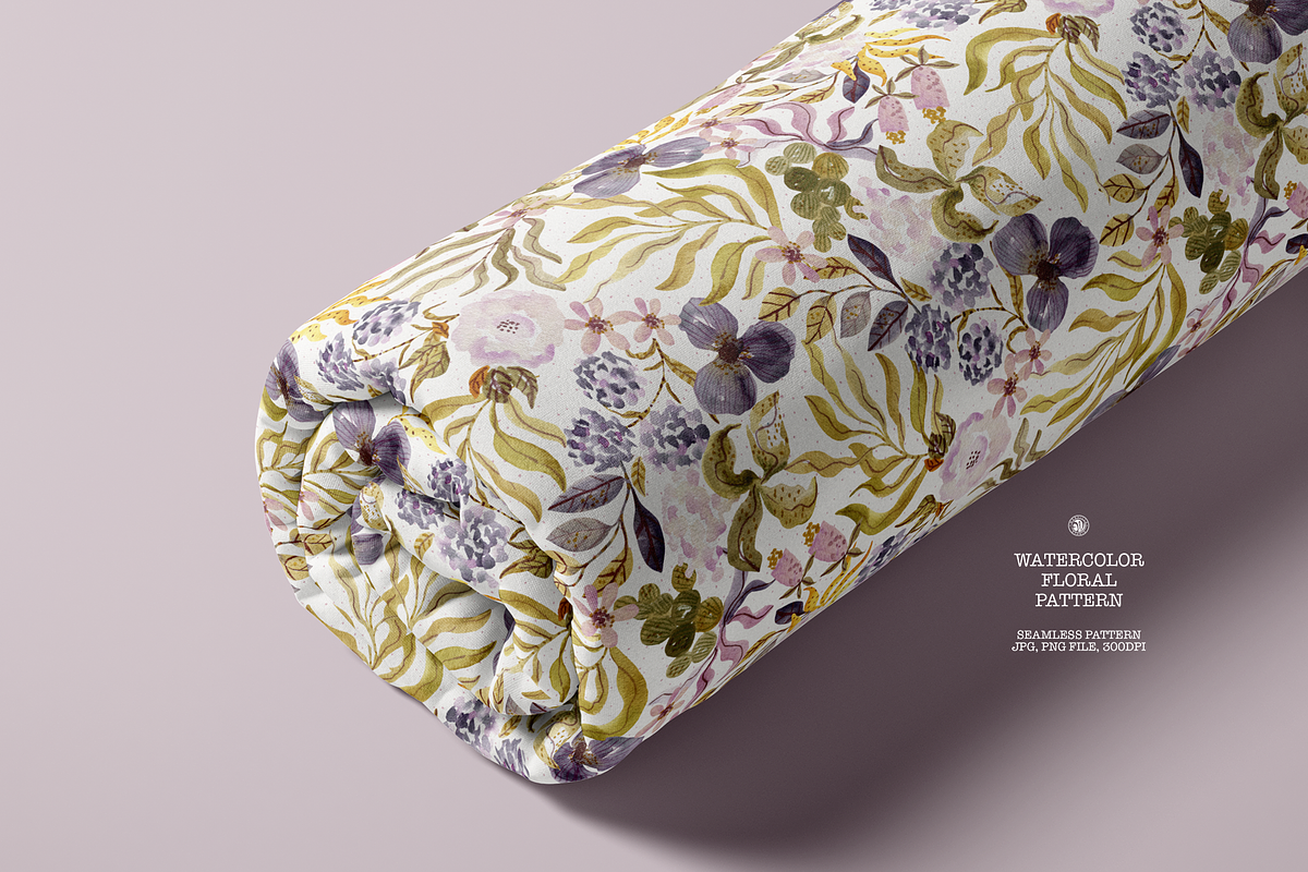 Olive and Pink Watercolor Pattern, a Pattern Graphic by Webvilla Studio (Photo 4 of 7)