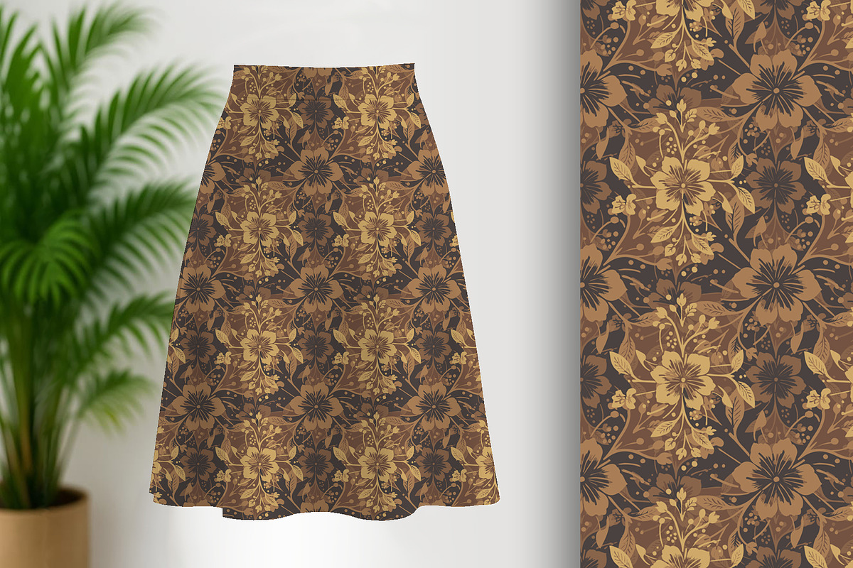 Golden Flowers Seamless Pattern, a Pattern Graphic by Sharon Schwalbe (Photo 2 of 6)