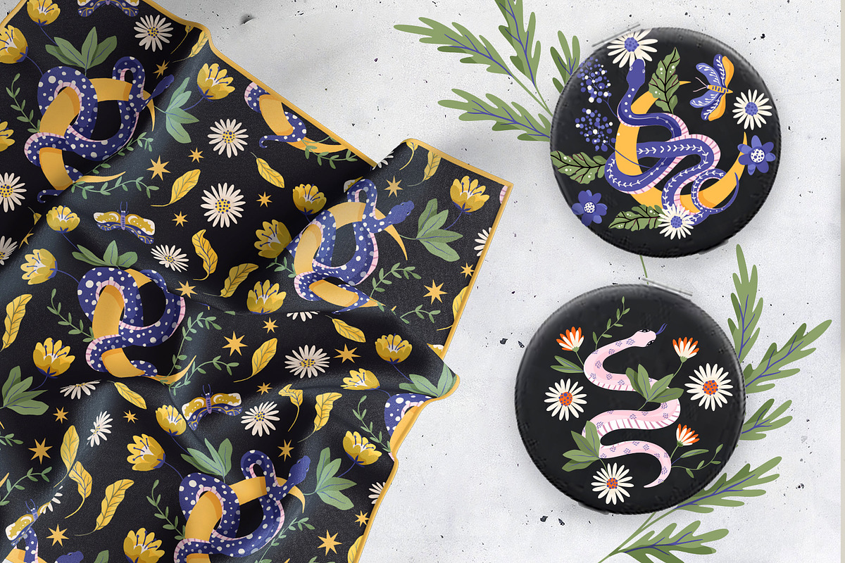 Snake Illustration & pattern bundle, an Animal Illustration by Red Ink (Photo 4 of 9)